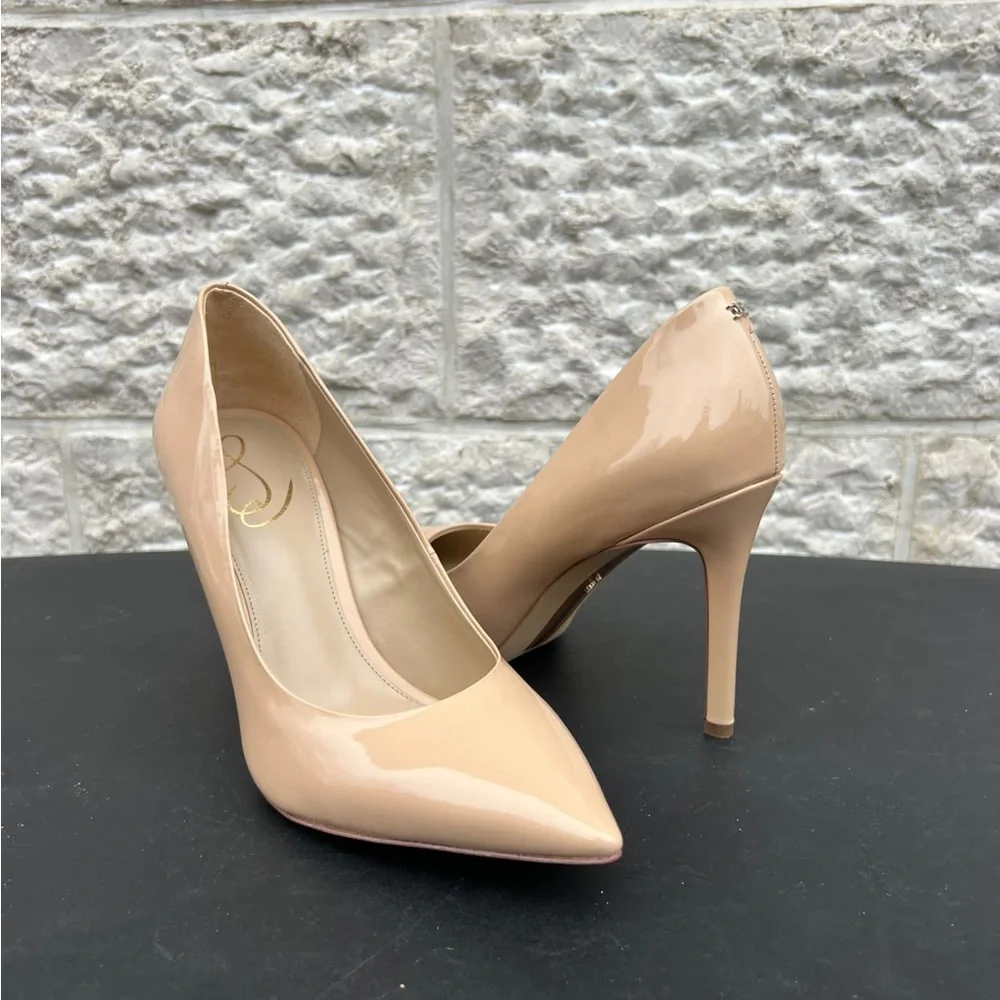 Sam Edelman Women’s Hazel Beige Blush Patent Leather Pump - Picture 6 of 8